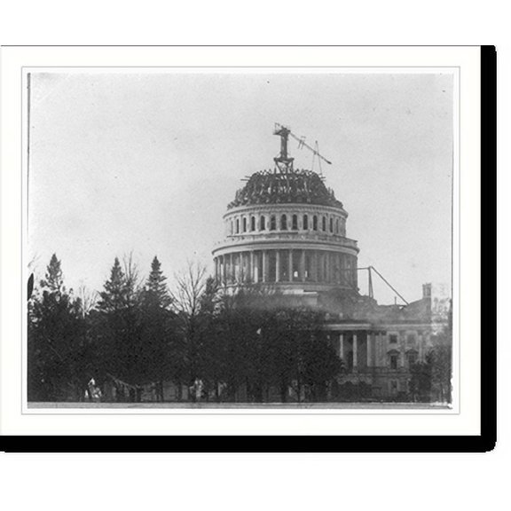 Historic Print, [Construction of Capitol dome], 16" x 20"