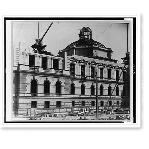 Historic Print, [Construction of exterior of dome of Jefferson Building, Library of Congress, Washington, D.C.] - 2, 18" x 24"