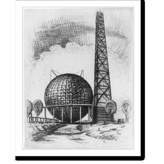 Historic Print, Construction of the theme buildings, N.Y. World's Fair, 18" x 24"