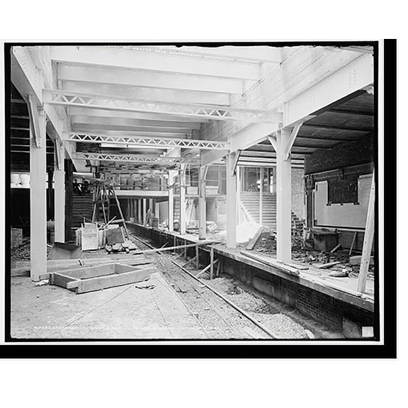 Historic Print, Construction work, Brooklyn Bridge subway station, New York, 18" x 24"