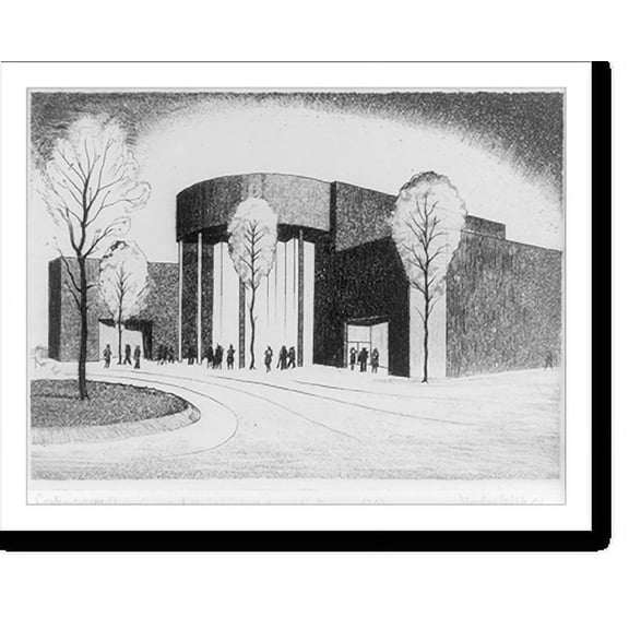 Historic Print, Contemporary American Art Building, N.Y. World's Fair, 16" x 20"