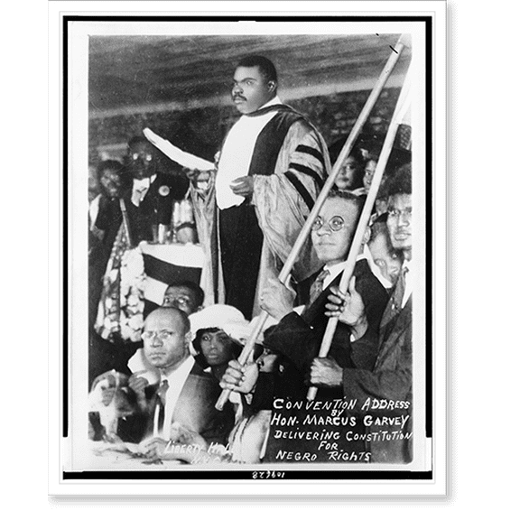 Historic Print, Convention address by Hon. Marcus Garvey delivering constitution for Negro rights, 16" x 20"