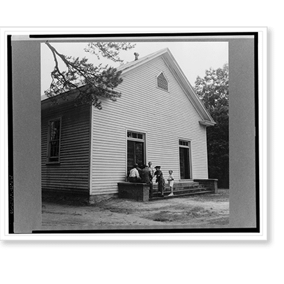 Historic Print, Conversation among members of congregation after services. Wheeley's Church, Gordonton, North Carolina, 16" x 20"