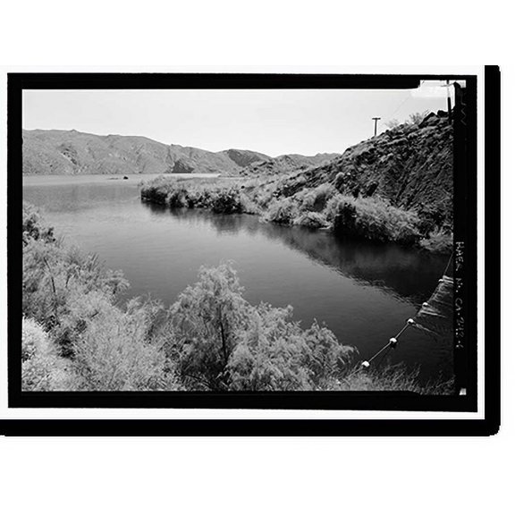 Historic Print, Copper Basin Reservoir & Dam, 2.5 miles west of Gene Pump Plant, Parker Dam, San Bernardino County, CA - 6, 16" x 20"