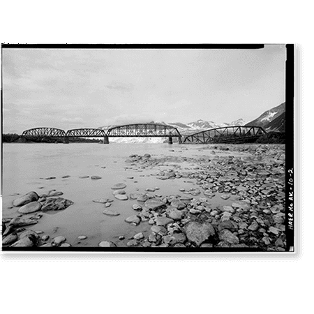 Historic Print, Copper River & Northwest Railroad, Million Dollar Bridge, Spanning Copper River at Miles Glacier, Cordova vicinity, Valdez-Cordova Census Area, AK - 2, 18" x 24"