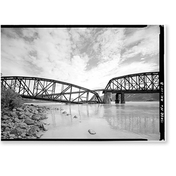 Historic Print, Copper River & Northwest Railroad, Million Dollar Bridge, Spanning Copper River at Miles Glacier, Cordova vicinity, Valdez-Cordova Census Area, AK - 8, 16" x 20"