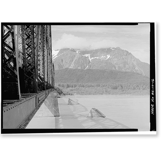 Historic Print, Copper River & Northwest Railroad, Million Dollar Bridge, Spanning Copper River at Miles Glacier, Cordova vicinity, Valdez-Cordova Census Area, AK - 16, 16" x 20"