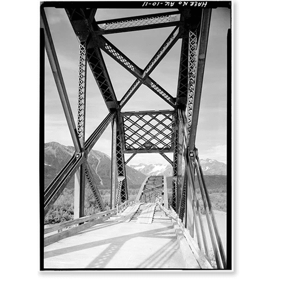 Historic Print, Copper River & Northwest Railroad, Million Dollar Bridge, Spanning Copper River at Miles Glacier, Cordova vicinity, Valdez-Cordova Census Area, AK - 11, 18" x 24"