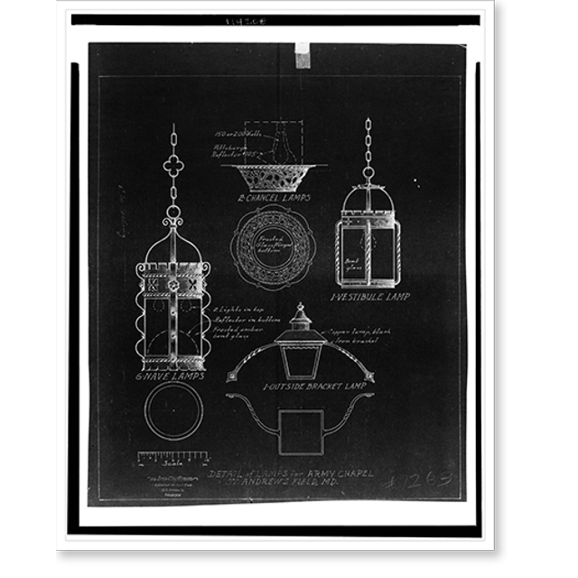 Historic Print, [Copperwork for a chapel (Army Chapel"), Andrews Field