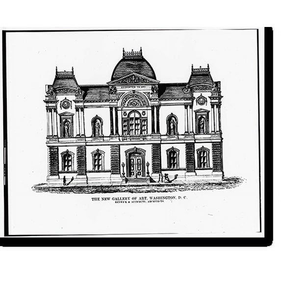 Historic Print, Corcoran Art Gallery, Northeast corner of Seventeenth Street & Pennsylva, Washington, District of Columbia, DC - 19, 16" x 20"