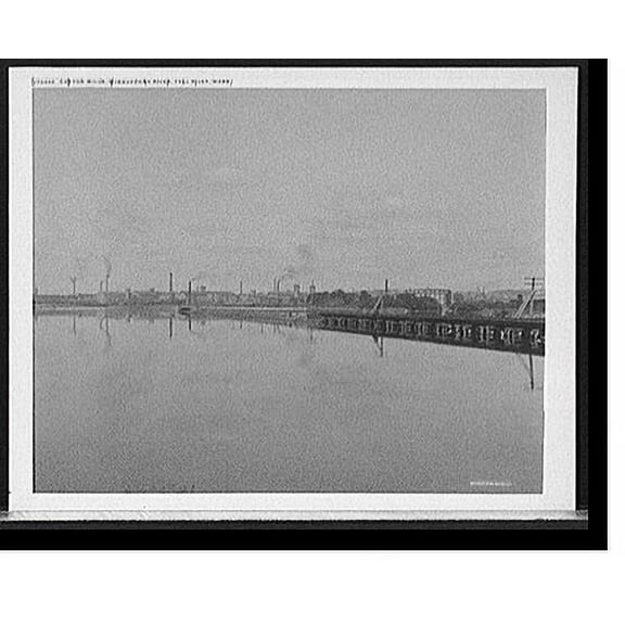 Historic Print, Cotton mills, Quequechan River, Fall River, Mass., 18" x 24"