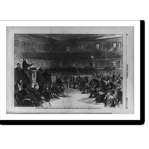 Historic Print, Counting the electoral vote - David Dudley Field objects to the vote of Florida, 16" x 20"