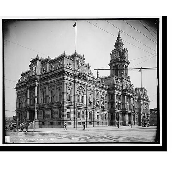 Historic Print, Court House, Columbus, O[hio], 16" x 20"