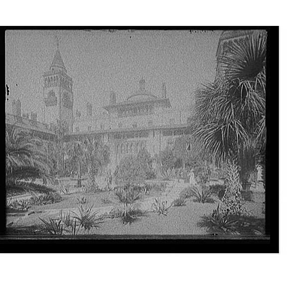 Historic Print, [Court, Ponce de Leon Hotel, St. Augustine, Fla.], 16" x 20"