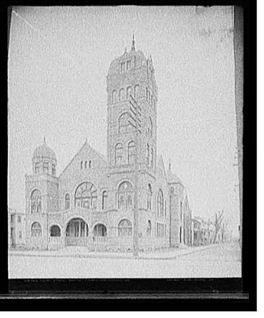 Historic Print, Court Street Baptist Church, Portsmouth, Va., 16" x 20