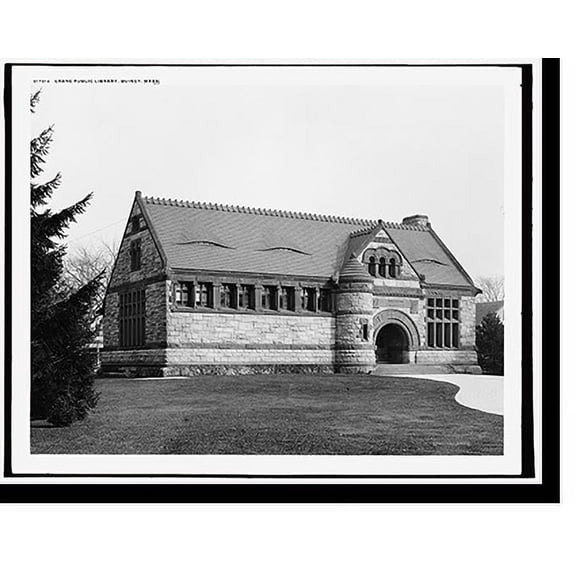 Historic Print, Crane Public Library, Quincy, Mass., 16" x 20"