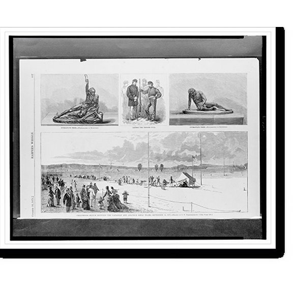 Historic Print, Creedmoor - match between the Canadian and amateur rifle teams, September 25, 1875.drawn by I.P. Pranisknikoff., 16" x 20"