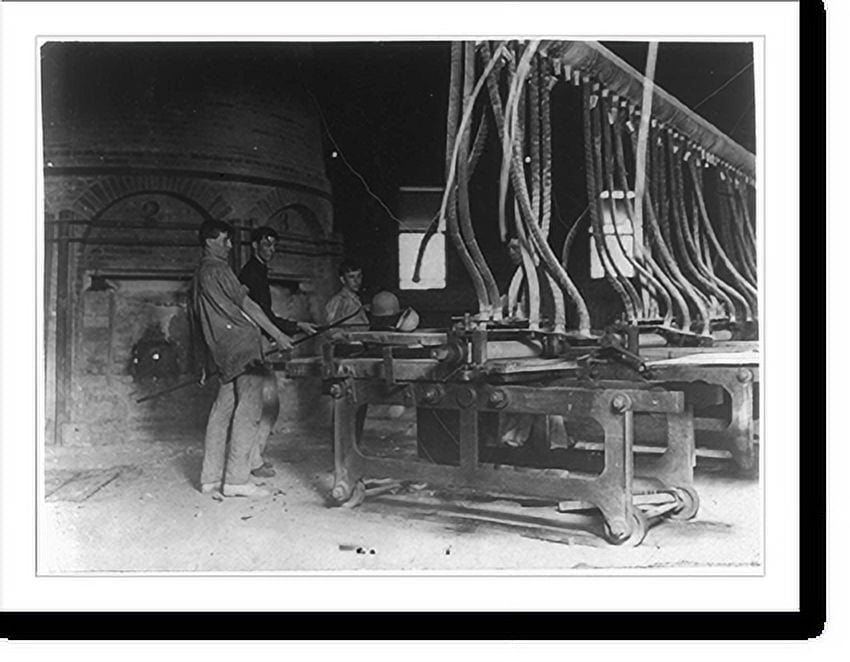 Historic Print, Crescent Glass Works, Clarksburg , W. Va. At the