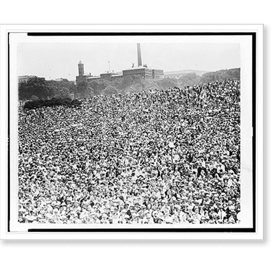 Historic Print, [Crowd at Distinguished Flying Cross festivities, on the Mall, with Washington Monument in background, Washington, D.C.], 16" x 20"