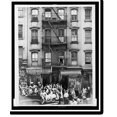 Historic Print, [Crowd gathers outside building in New York City where