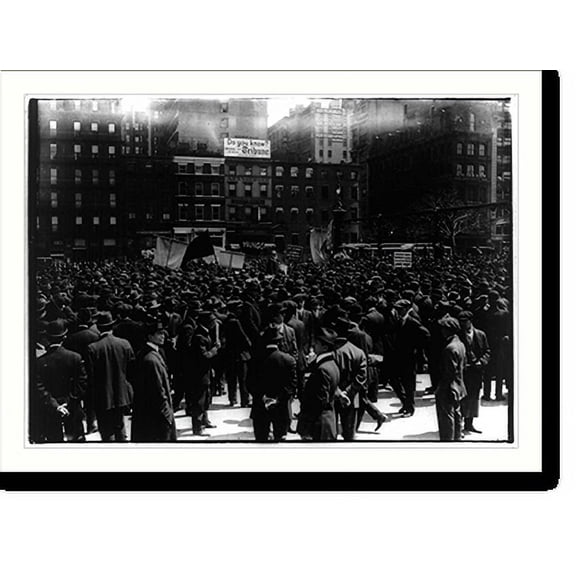 Historic Print, Crowd in Union Square, NYC, 18" x 24"