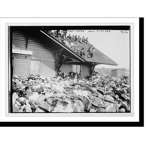 Historic Print, Crowd listening to Taft, Fall City, Neb., 16" x 20"