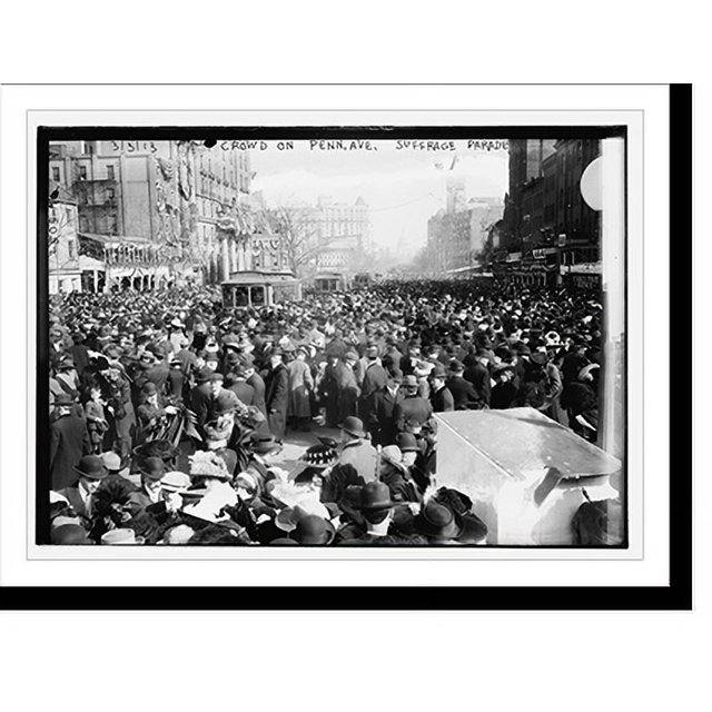Historic Print, Crowd on Penn Ave. watching Suffrage parade, 16" x 20"