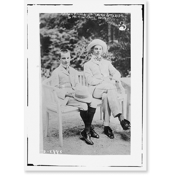 Historic Print, Crown Prince of Thurn & Taxis and Prince Carl August, 18" x 24"