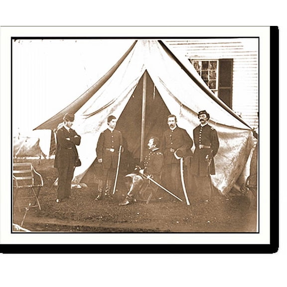 Historic Print, Culpeper Va. Gen. Andrew A. Humphreys and staff, 16" x 20"
