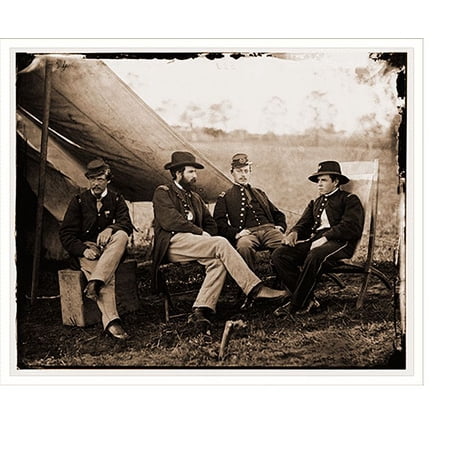 Historic Print, Culpeper Virginia. Group of officers headquarters Army of the Potomac, 16" x 20"