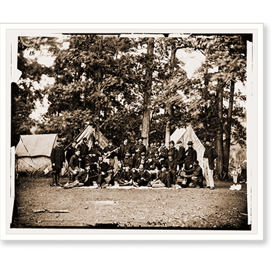 Historic Print, Culpeper Virginia. Officers of U.S. Horse Artillery. Army of the Potomac, 16" x 20"