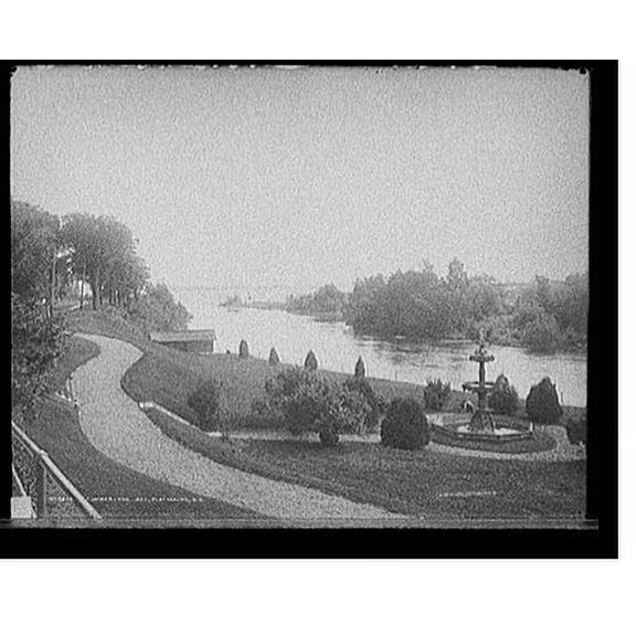 Historic Print, Cumberland Bay, Plattsburg, N.Y., 16" x 20"