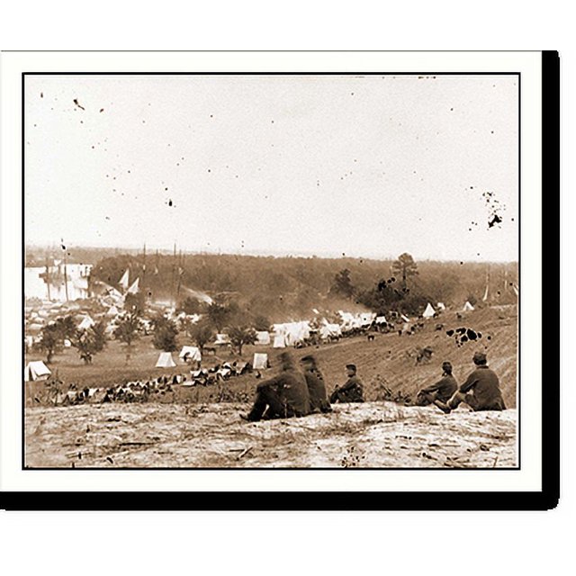 Historic Print, Cumberland Landing Va. Federal encampment on Pamunkey
