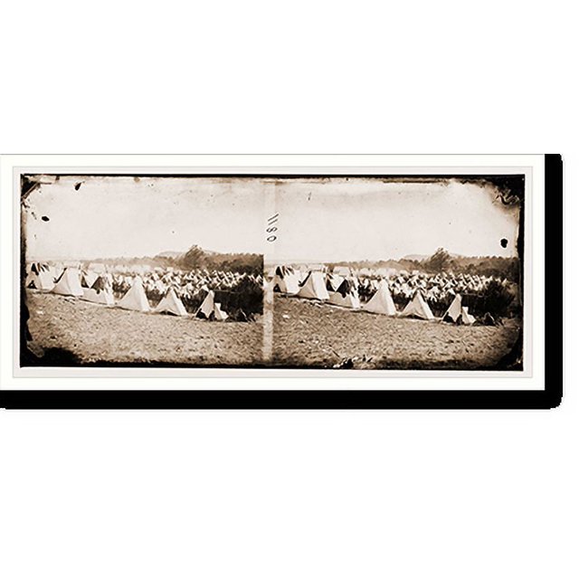 Historic Print, Cumberland Landing Virginia. City of tents. Encampment