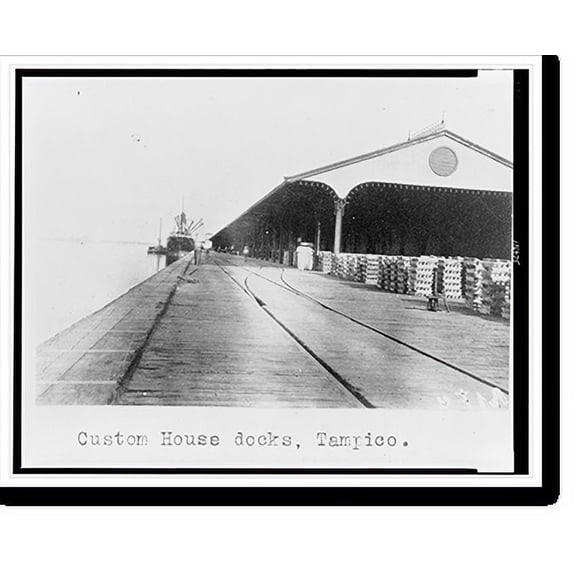 Historic Print, Custom House docks, Tampico, 16" x 20"