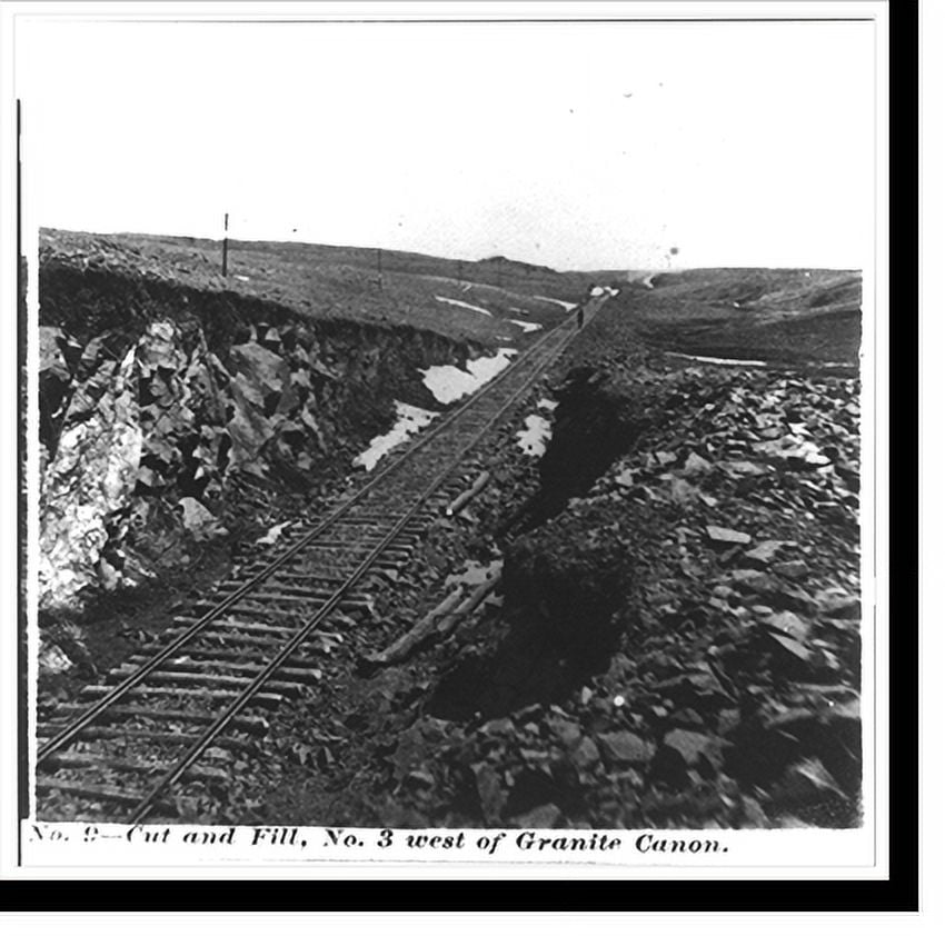 Historic Print, Cut and fill No. 3 west of Granite Canon, 16" x 20