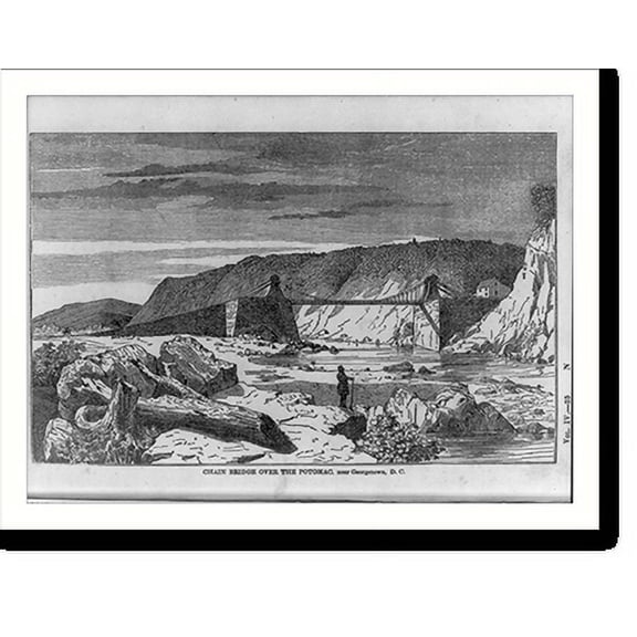 Historic Print, [D.C. Washington. Chain Bridge: view from north], 18" x 24"