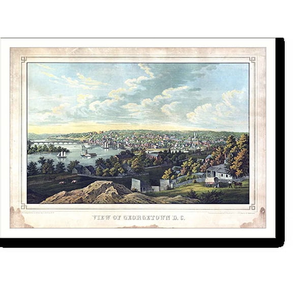 Historic Print, DC Georgetown 1855 MAP, 16" x 20"