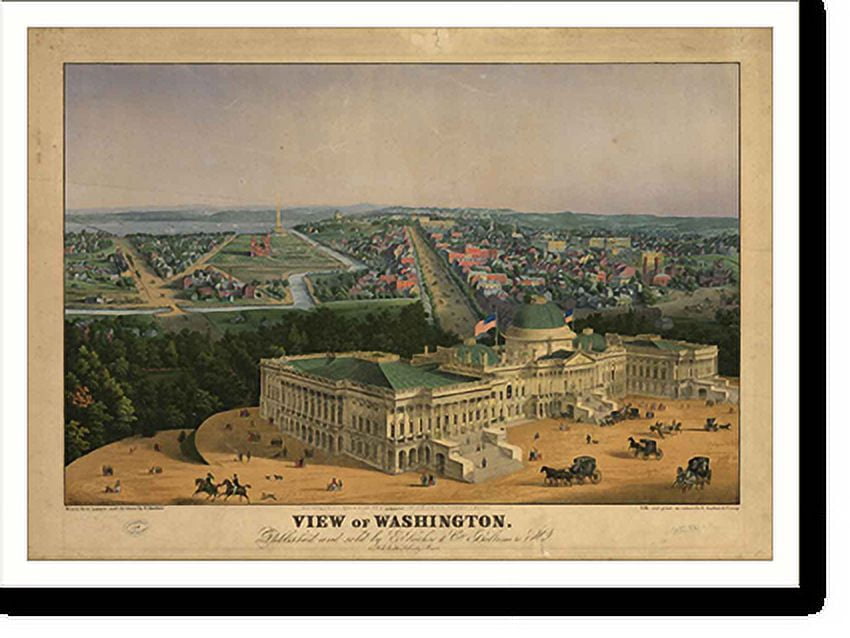 Waheed Dc Colony Historic Print, DC Washington 1852 MAP, 18