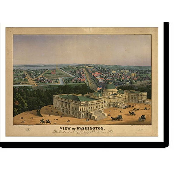Historic Print, DC Washington 1852 MAP, 18" x 24"