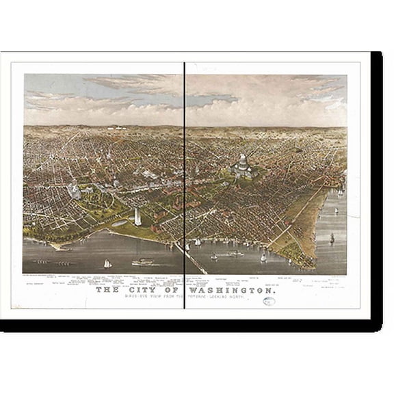 Historic Print, DC Washington 1880 MAP, 16" x 20"