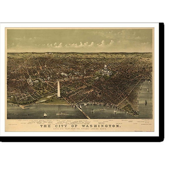 Historic Print, DC Washington 1892 MAP, 16" x 20"