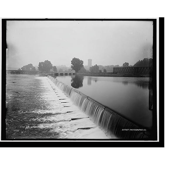 Historic Print, Dam across river, Appleton, Wis., 16" x 20"