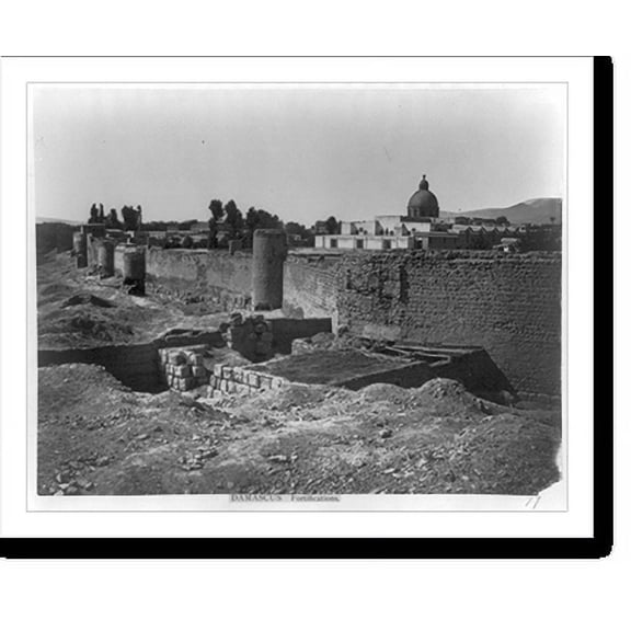 Historic Print, Damascus. Fortifications.Bonfils., 16" x 20"