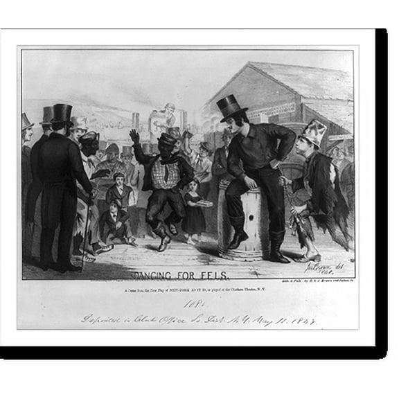 Historic Print, Dancing for eels A scene from the new play of New-York as it is, as played at the Chatham Theatre, N.Y..Jas. Brown del., 18" x 24"