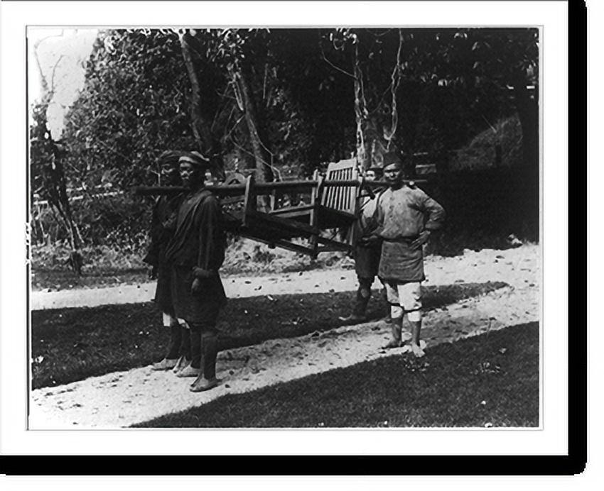 Historic Print, Dandy" and bearers, Darjeeling, India.", 16" x 20