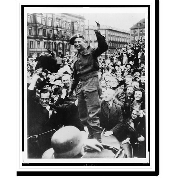 Historic Print, Danes cheer Tommies, 18" x 24"
