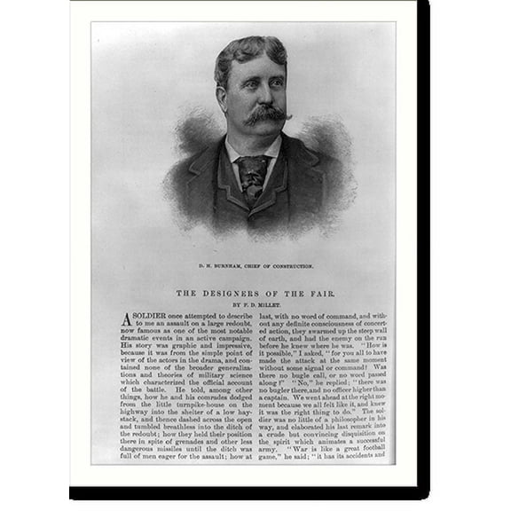 Historic Print, [Daniel Hudson Burnham, 1846-1912; bust], 18" x 24"