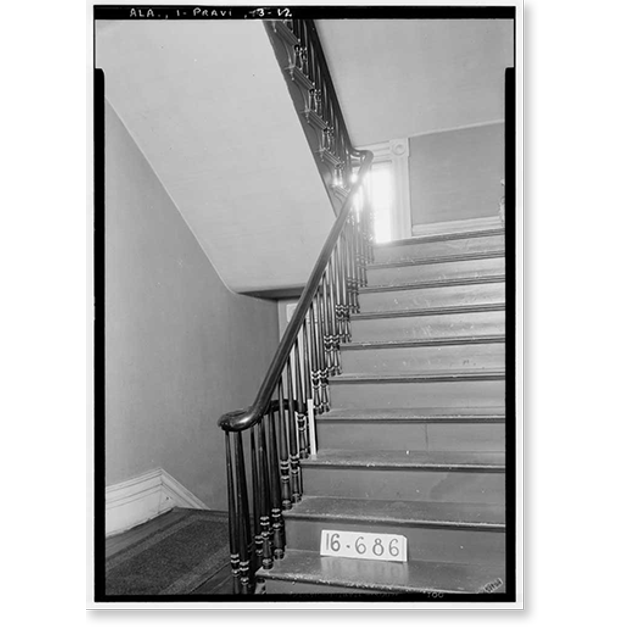 Historic Print, Daniel Pratt House, Autauga Creek, Prattville, Autauga