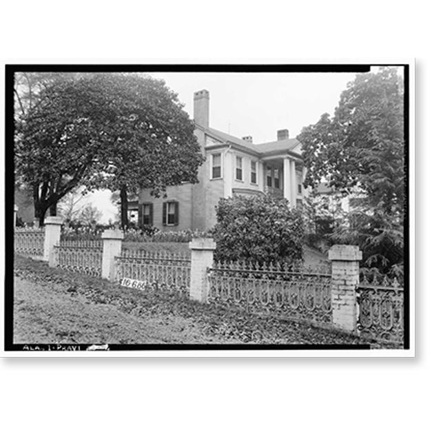 Historic Print, Daniel Pratt House, Autauga Creek, Prattville, Autauga